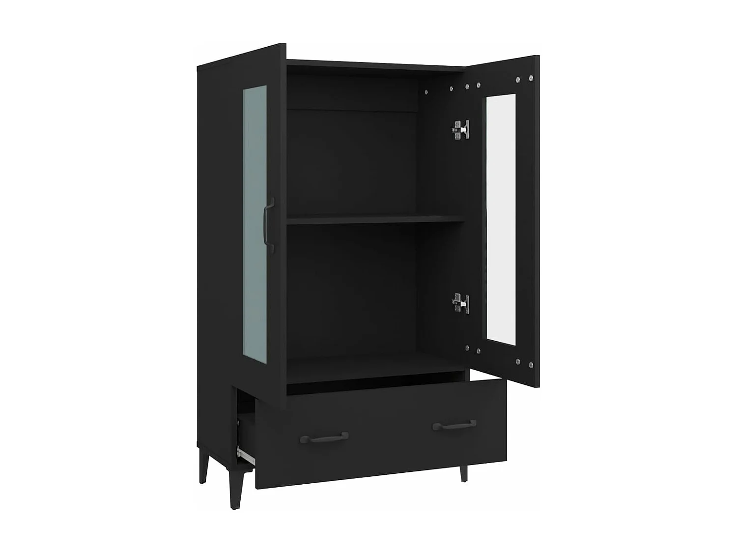 Armário alto 70x31x115 cm derivados de madeira preto