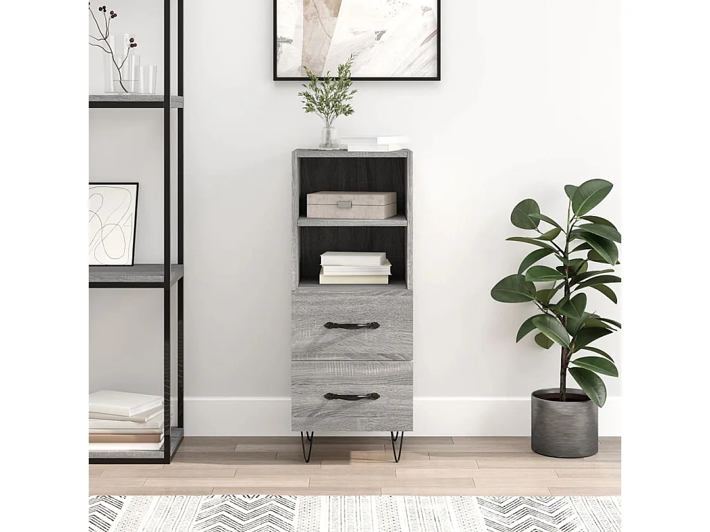 Buffet Sonoma gris 34,5x34x90 cm Bois d'ingénierie