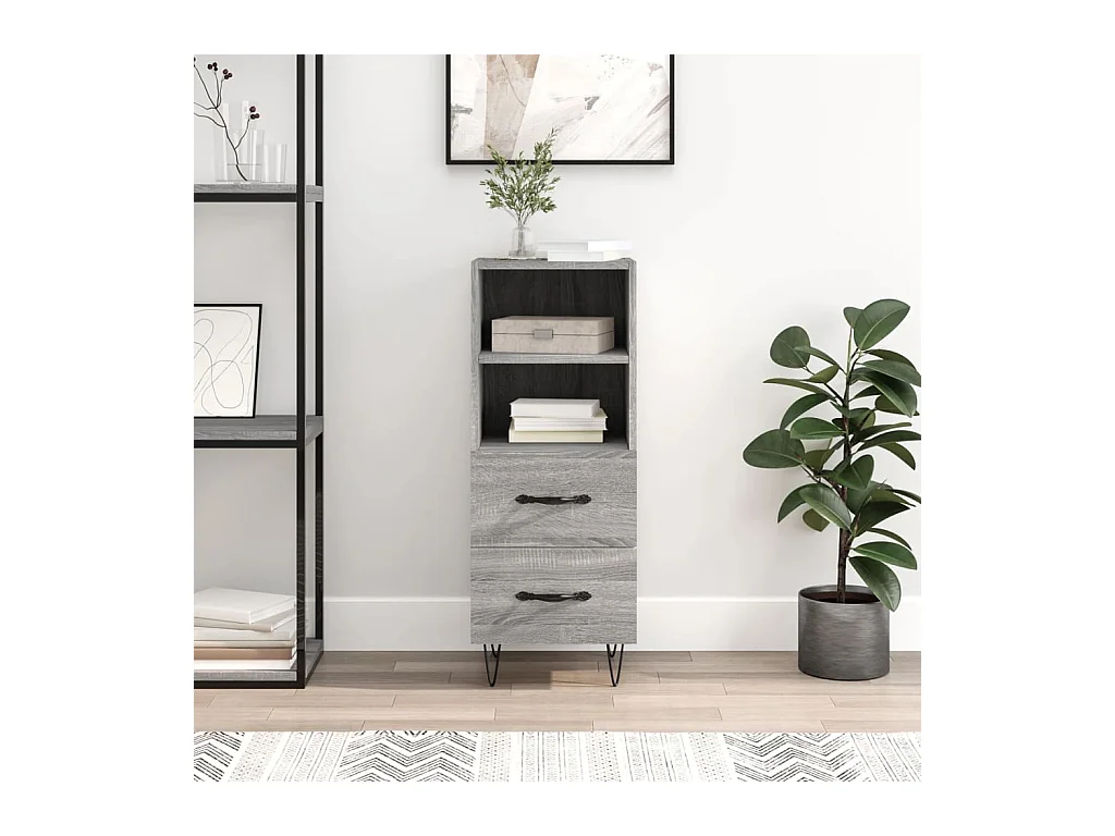 Buffet Sonoma gris 34,5x34x90 cm Bois d'ingénierie