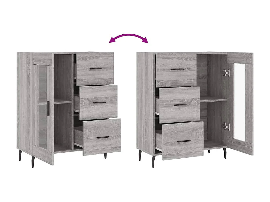 Buffet sonoma gris 69,5x34x90 cm bois d'ingénierie