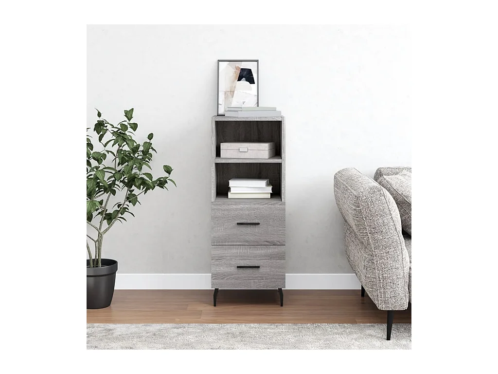 Credenza Grigio Sonoma 34,5x34x90 cm in Legno Multistrato