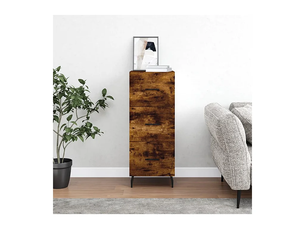 Buffet Chêne fumé 34,5x34x90 cm Bois d'ingénierie