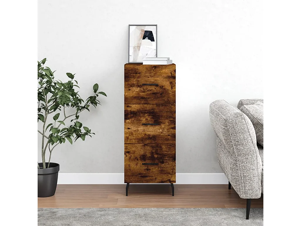 Buffet Chêne fumé 34,5x34x90 cm Bois d'ingénierie