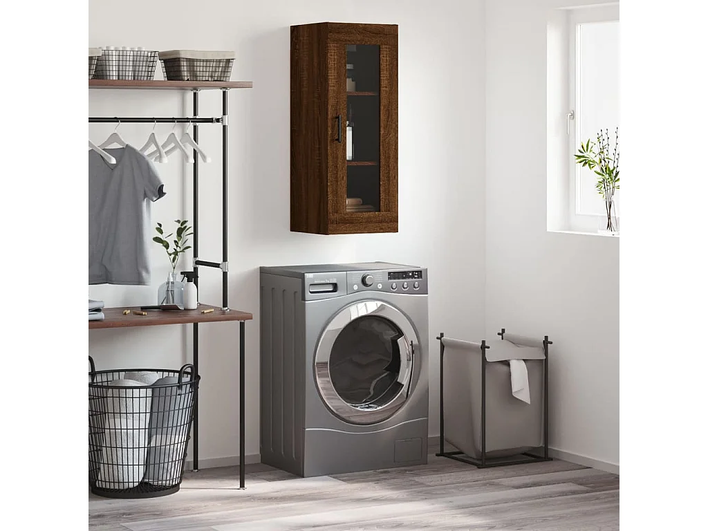 Armoire murale chêne marron 34,5x34x90 cm