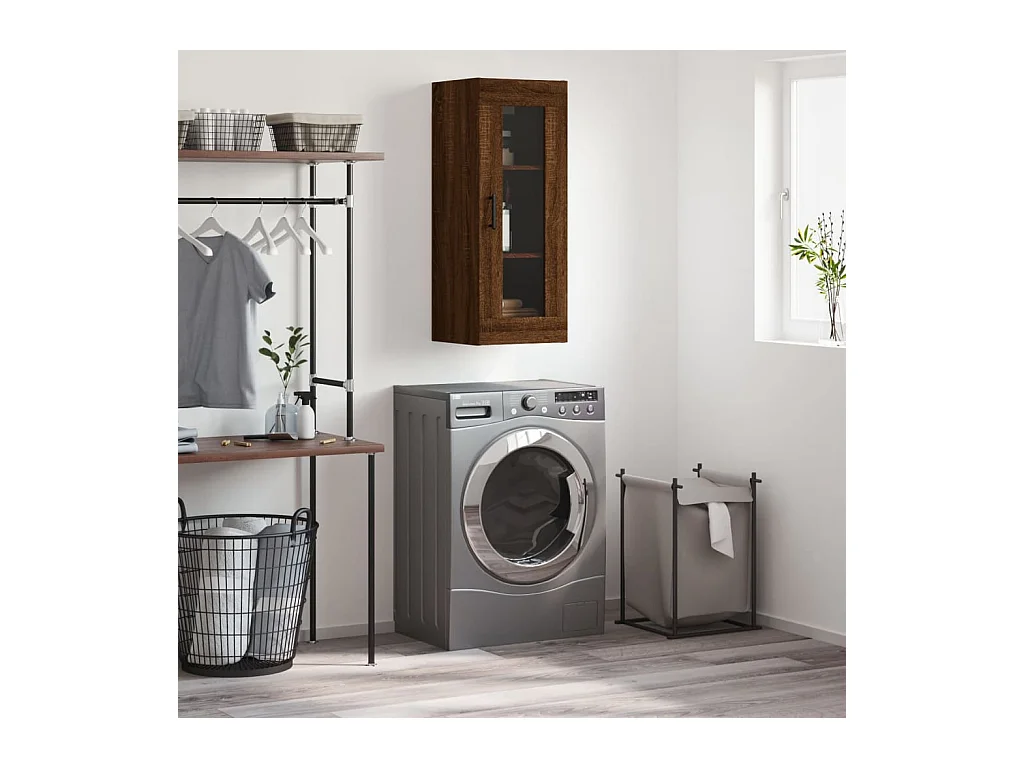 Armoire murale chêne marron 34,5x34x90 cm
