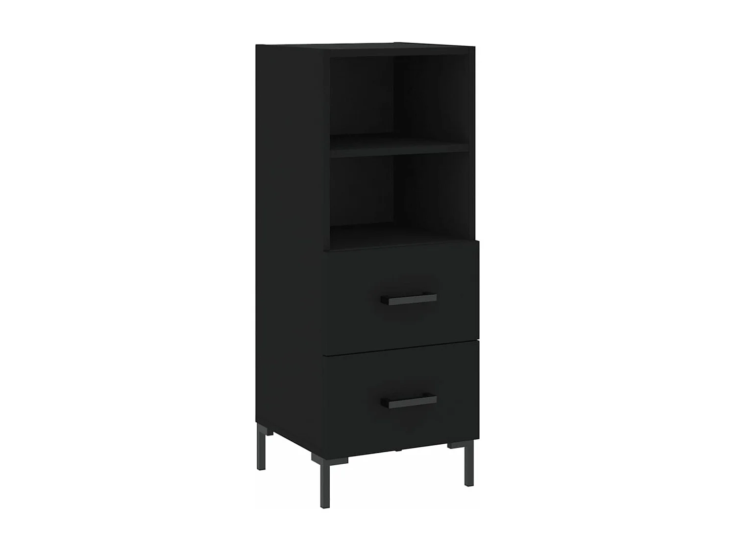 Buffet haut Noir 34,5x34x180 cm Bois d'ingénierie