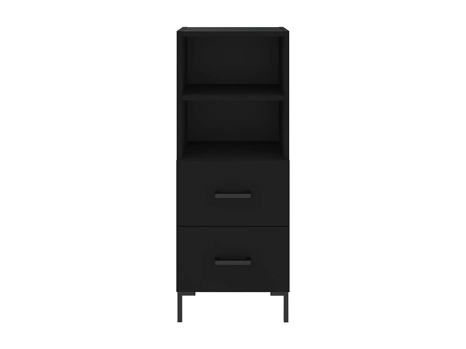 Buffet haut Noir 34,5x34x180 cm Bois d'ingénierie