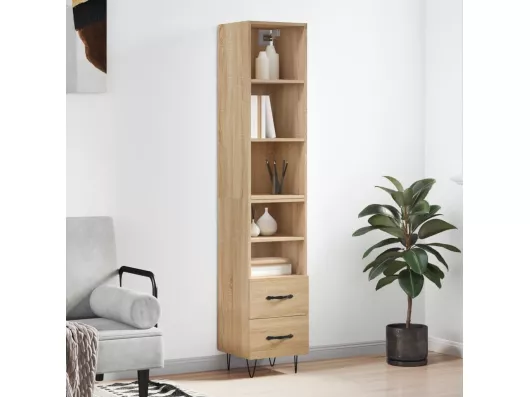 Kauf Unique Highboard Sonoma-Eiche 34,5x34x180 cm Holzwerkstoff