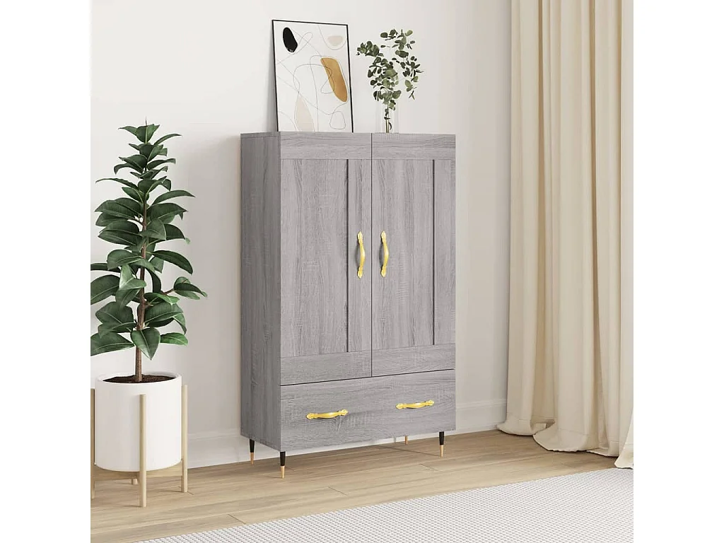 Buffet haut sonoma gris 69,5x31x115 cm bois d'ingénierie