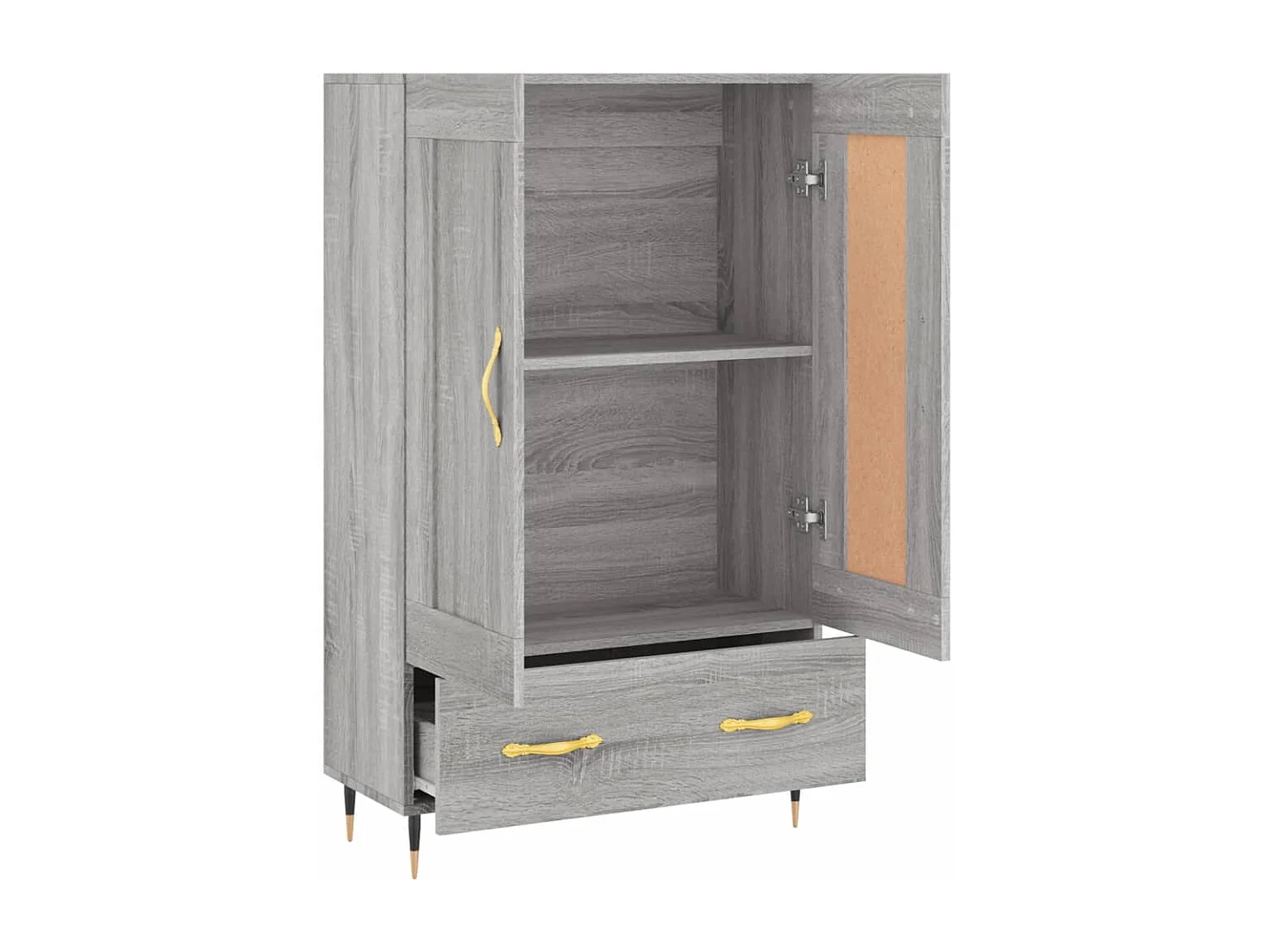 Buffet haut sonoma gris 69,5x31x115 cm bois d'ingénierie