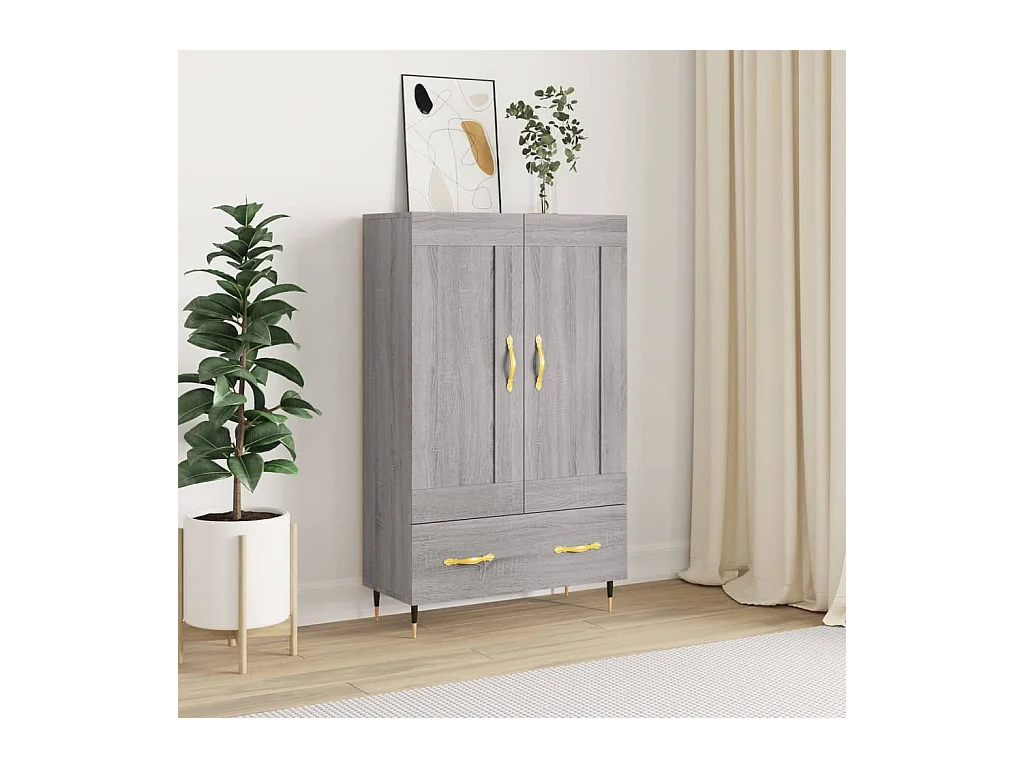 Buffet haut sonoma gris 69,5x31x115 cm bois d'ingénierie