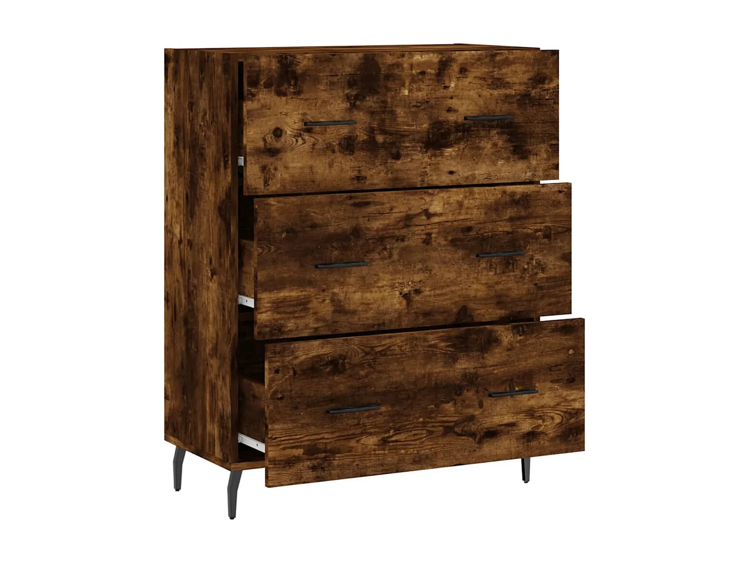 Buffet chêne fumé 69,5x34x90 cm bois d'ingénierie