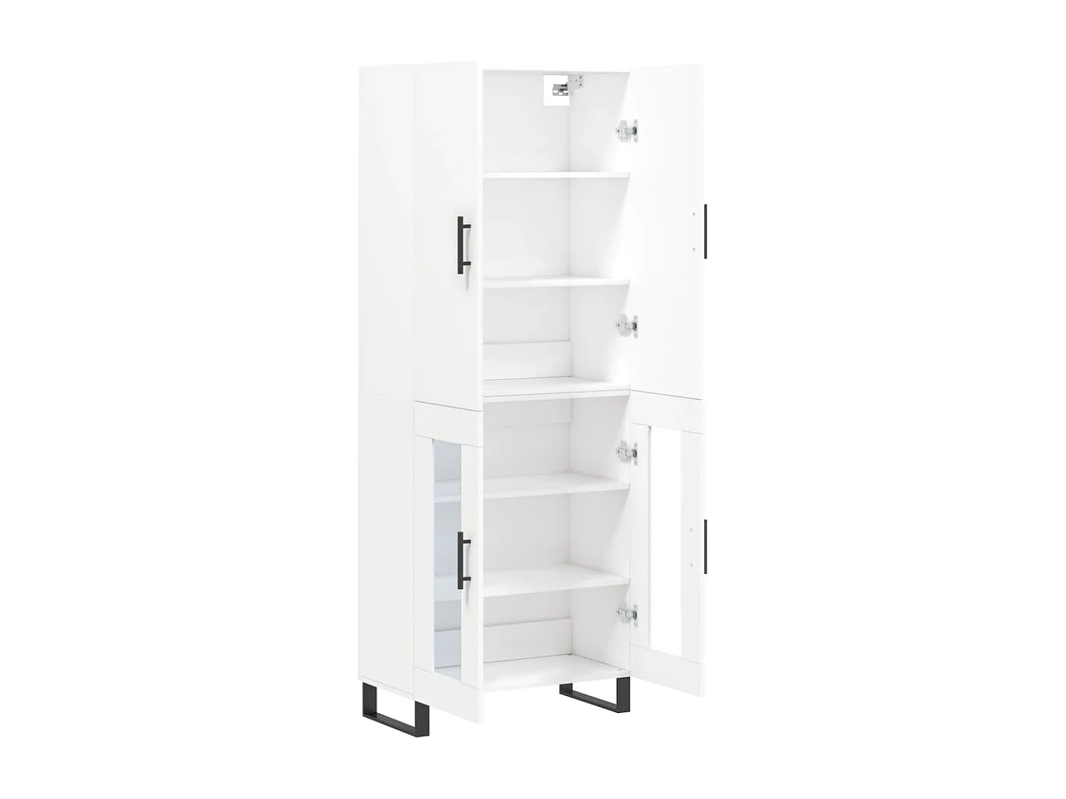 Buffet haut Blanc 69,5x34x180 cm Bois d'ingénierie