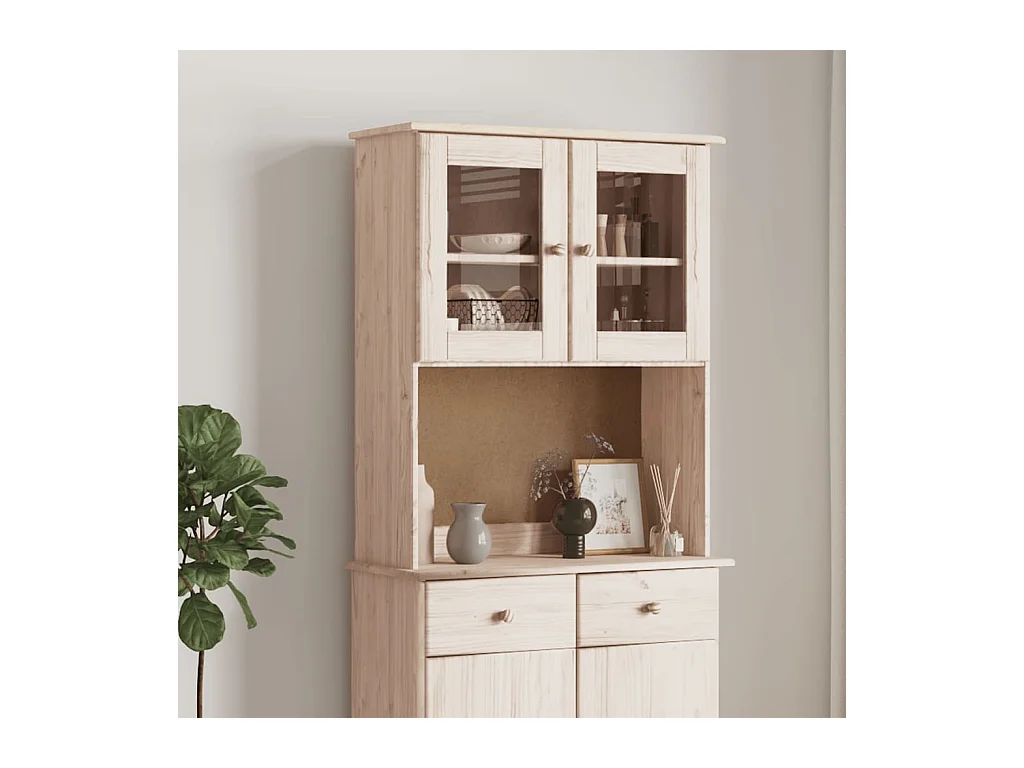 Sideboard-Aufsatz ALTA 77x30x92 cm Massivholz Kiefer