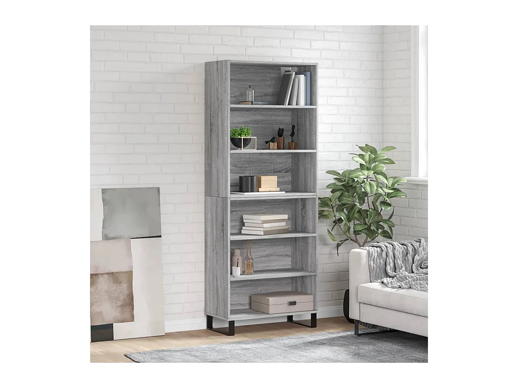 Buffet sonoma gris 69,5x32,5x180 cm bois d'ingénierie