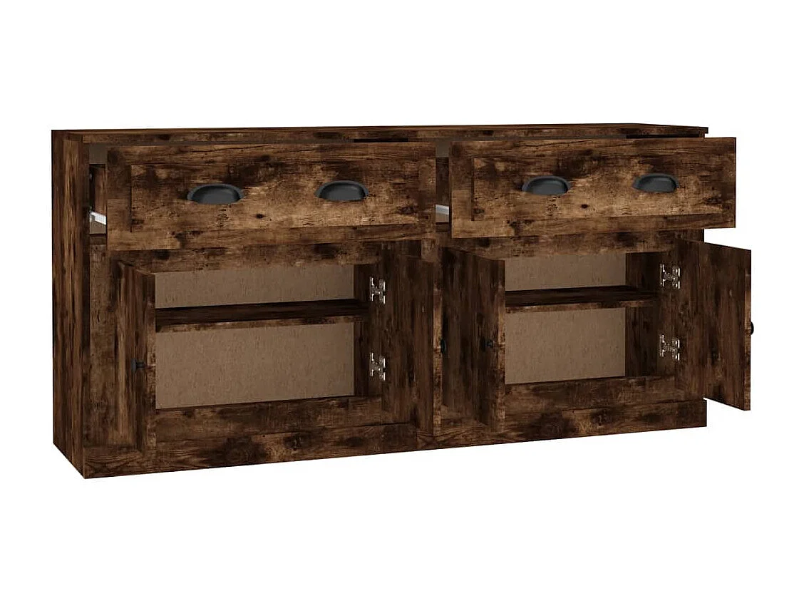 Buffets 2 pcs chêne fumé bois d'ingénierie