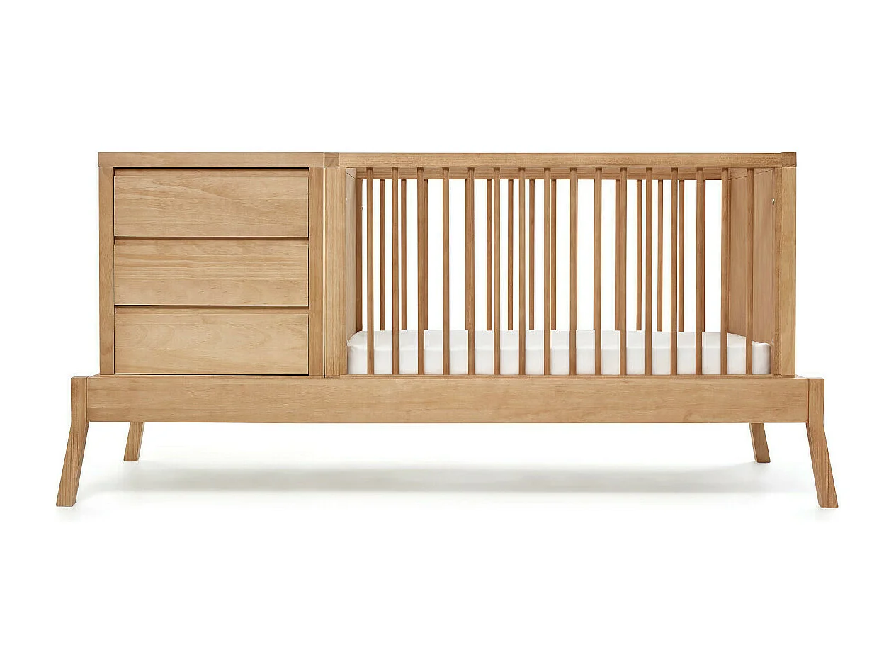 Lit évolutif bébé combiné avec matelas 70x120 cm bois massif bois SYA