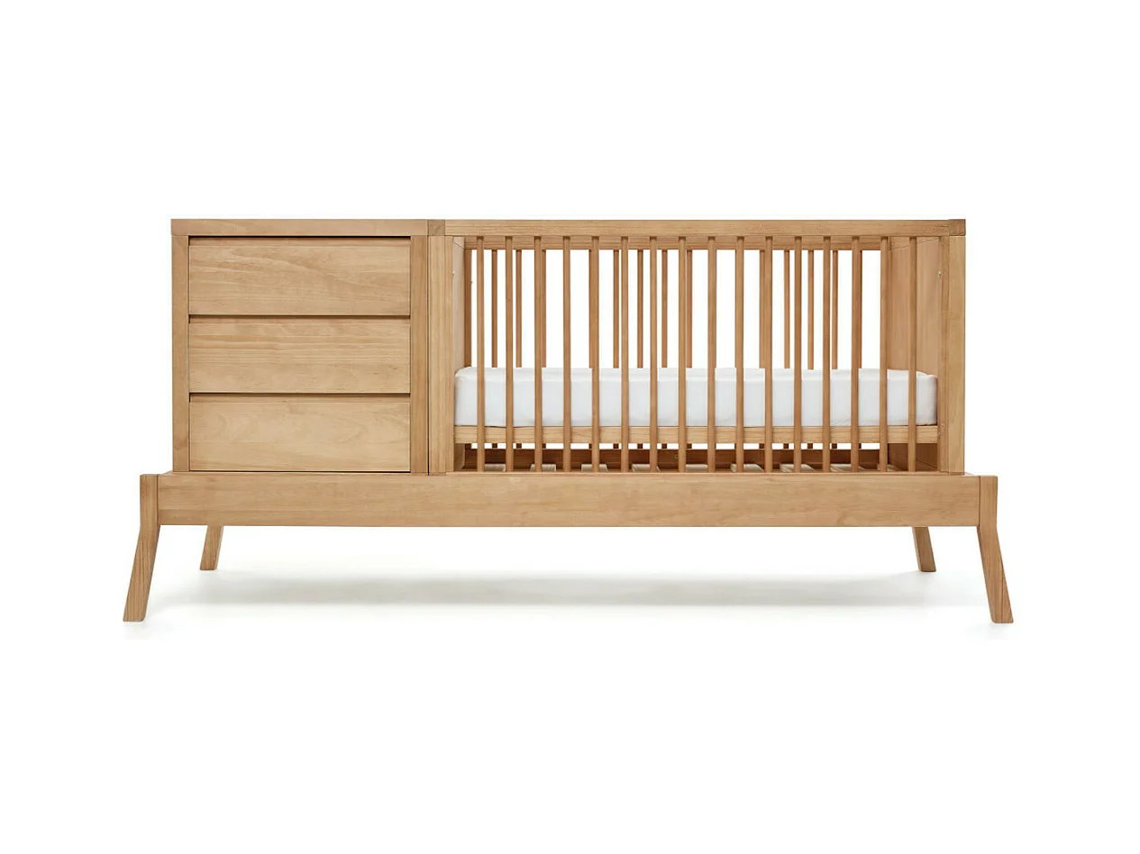 Lit évolutif bébé combiné avec matelas 70x120 cm bois massif bois SYA