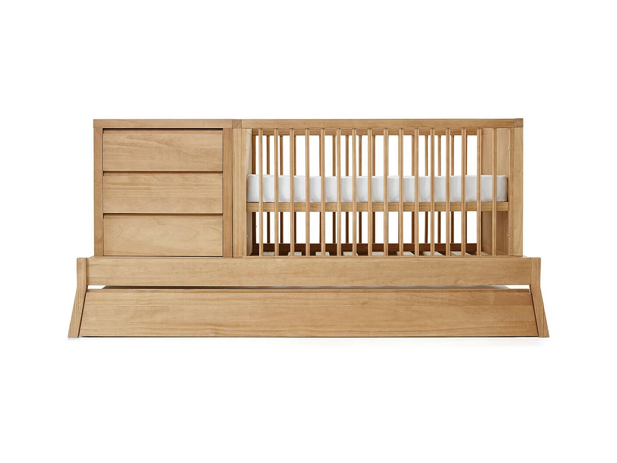 Lit évolutif bébé avec tiroir et matelas 70x120 cm bois massif bois SYA
