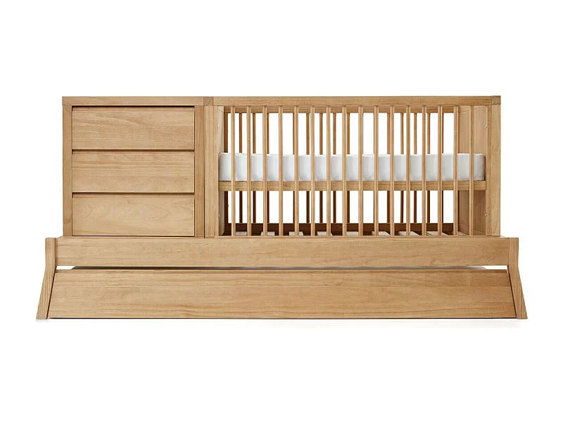 Lit évolutif bébé avec tiroir et matelas 70x120 cm bois massif bois SYA