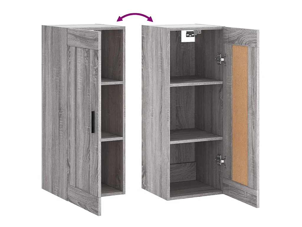 Armoire murale sonoma gris 34,5x34x90 cm bois d'ingénierie