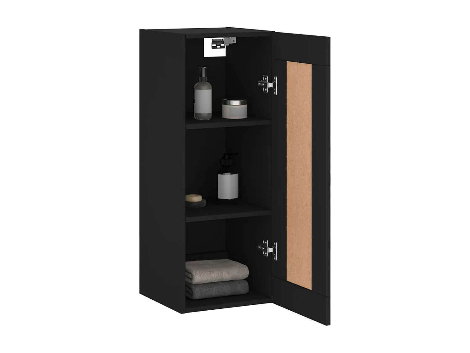Wandschrank Schwarz 34,5x34x90 cm Holzwerkstoff
