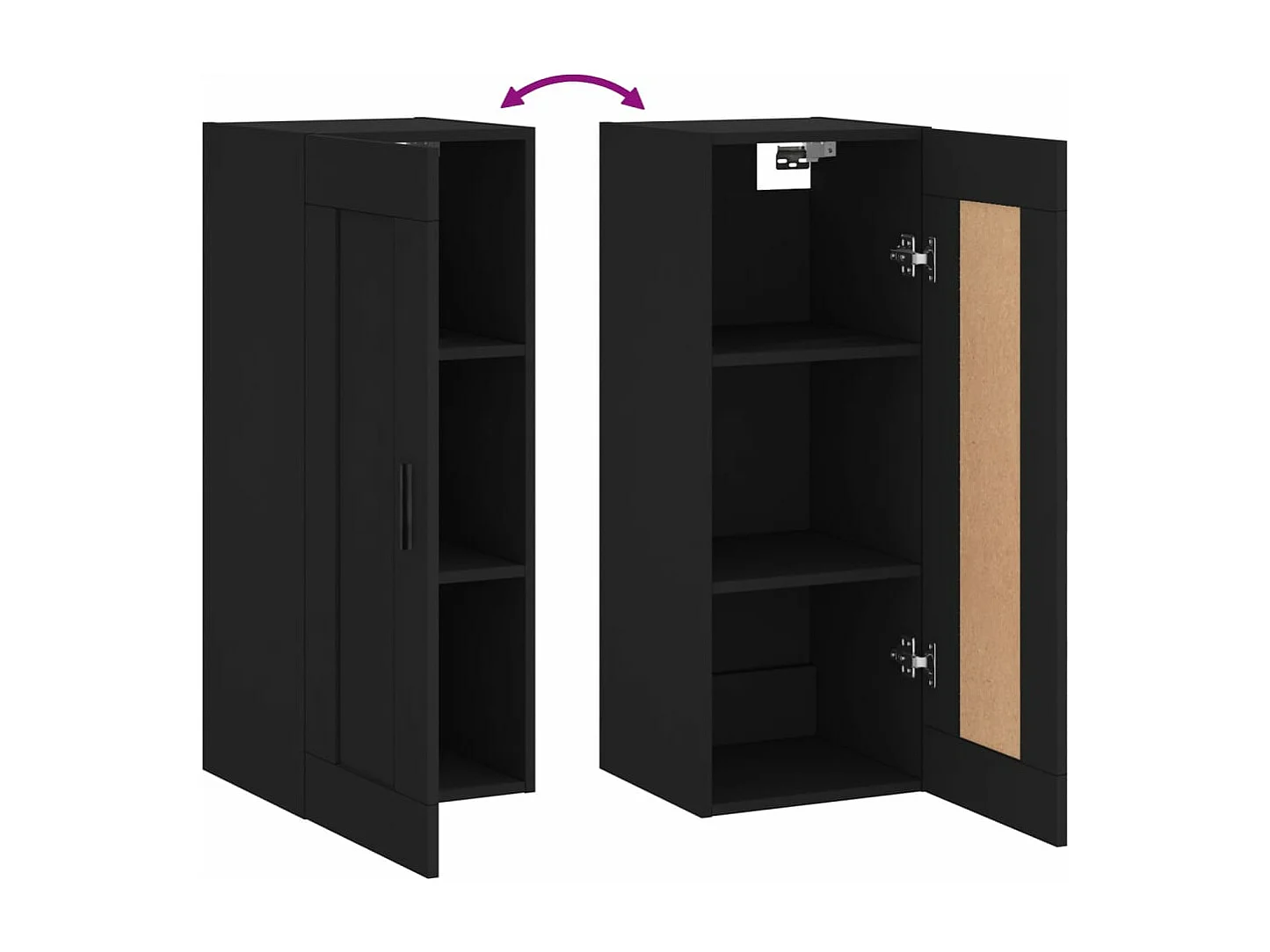 Armoire murale noir 34,5x34x90 cm bois d'ingénierie