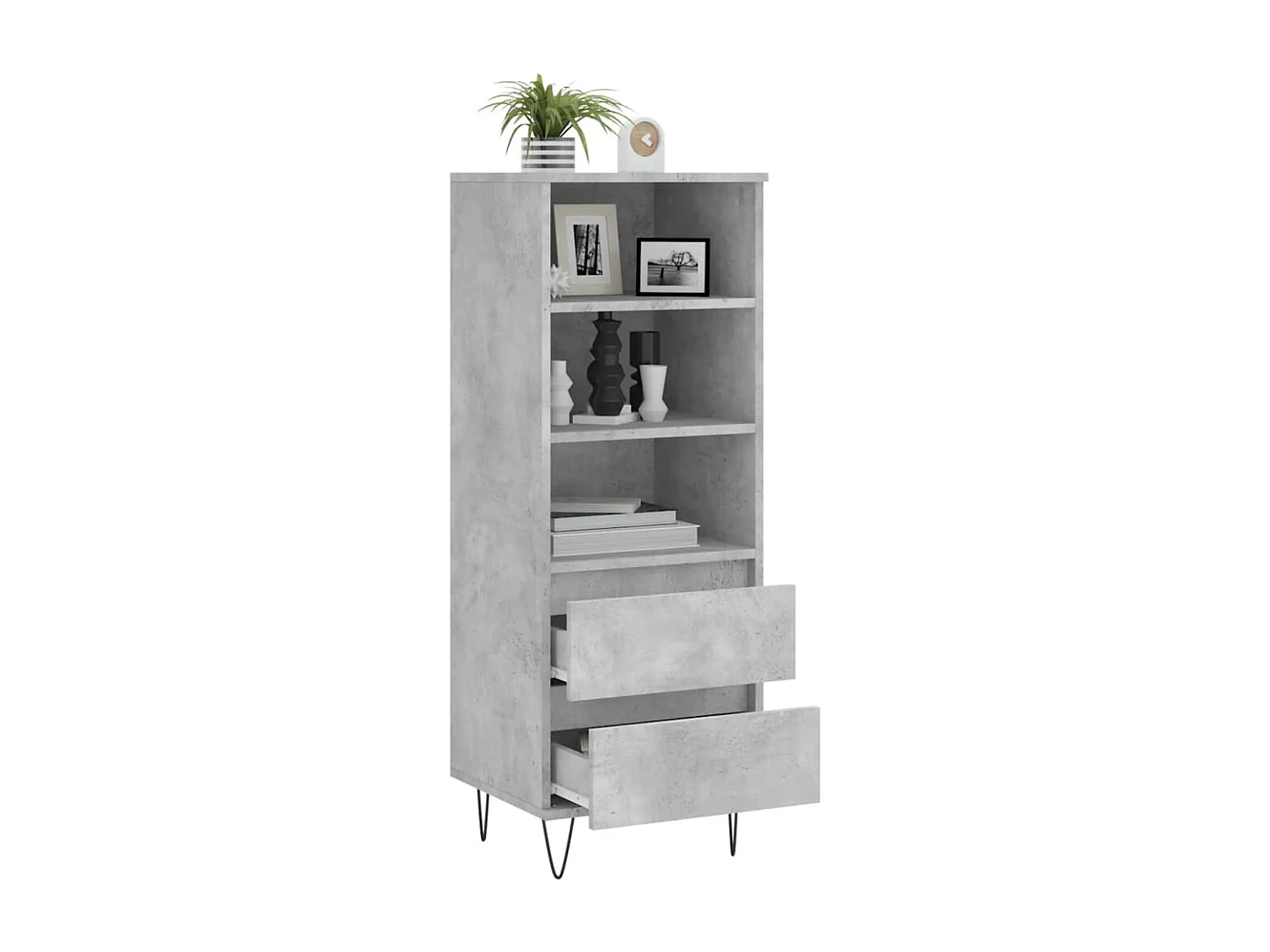 Buffet haut Gris béton 40x36x110 cm Bois d'ingénierie