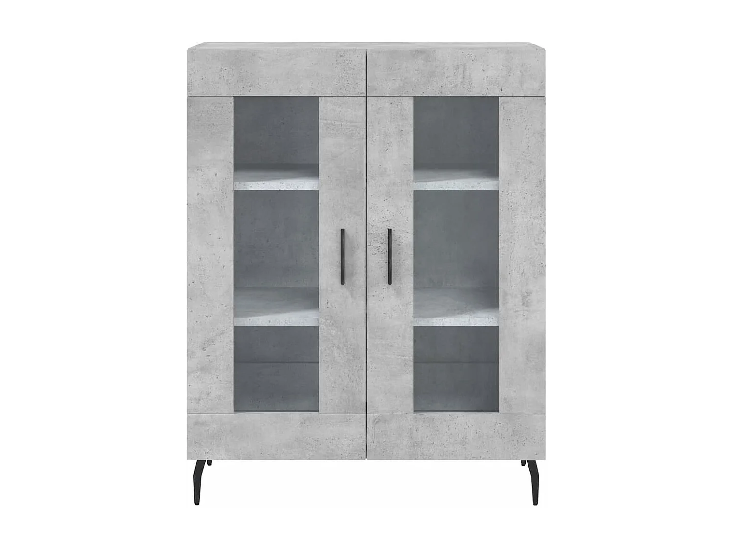 Buffet haut Gris béton 69,5x34x180 cm Bois d'ingénierie