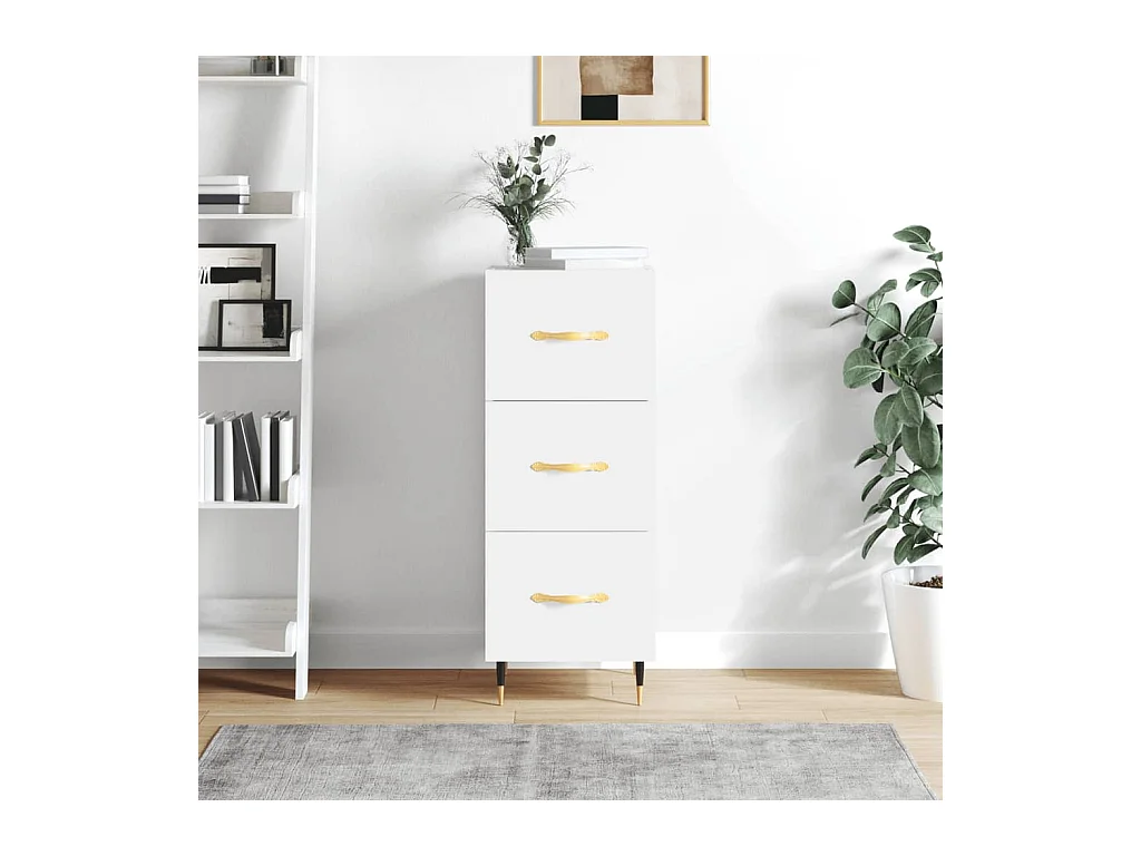Credenza Bianca 34,5x34x90 cm in Legno Multistrato
