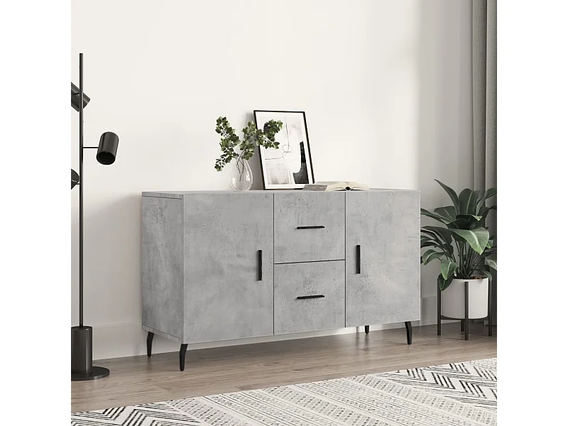 Buffet gris béton 100x36x60 cm bois d'ingénierie
