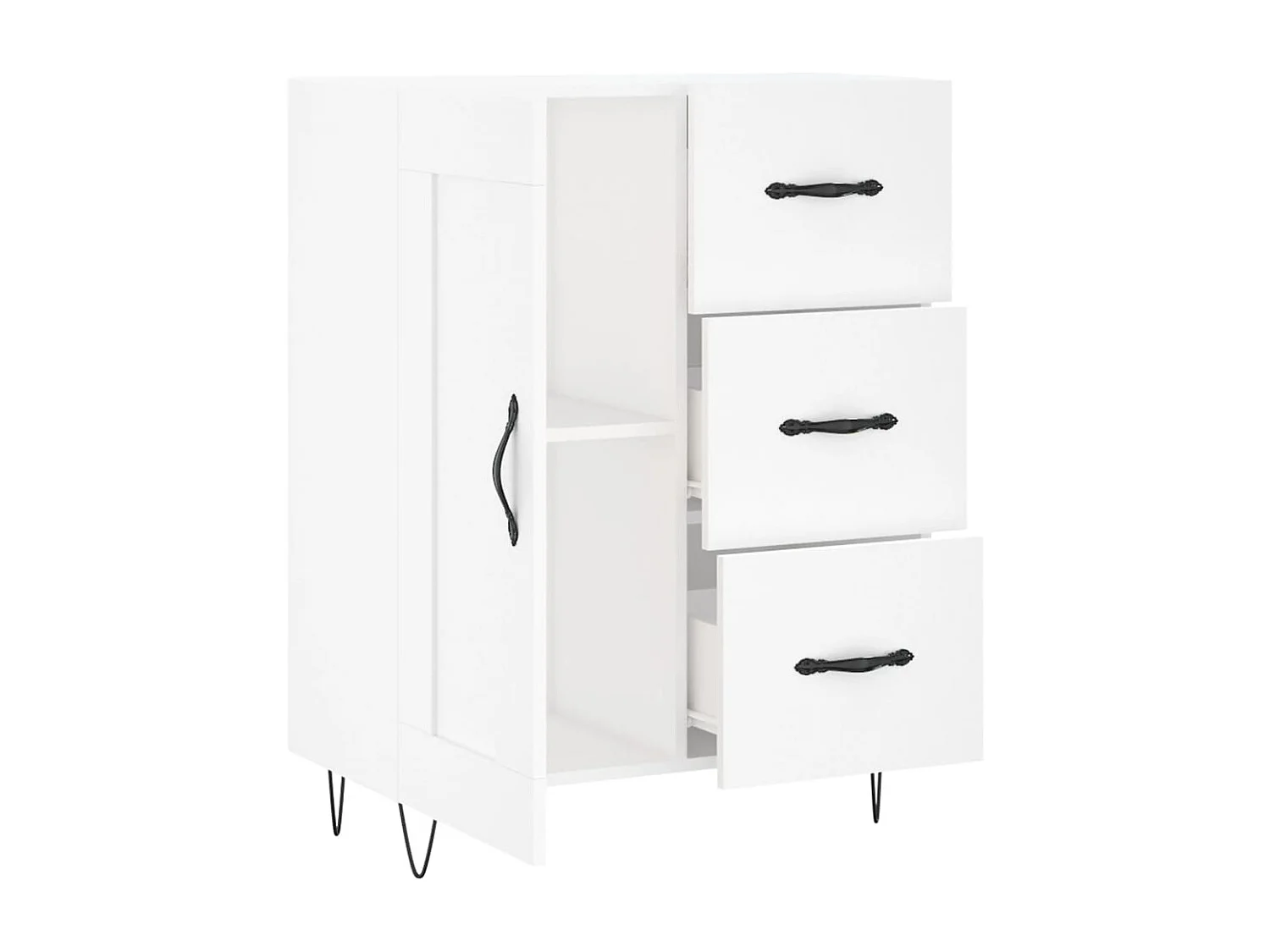 Aparador de madera de ingeniería blanco 69,5x34x90 cm