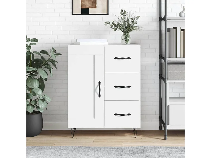 Buffet blanc 69,5x34x90 cm bois d'ingénierie