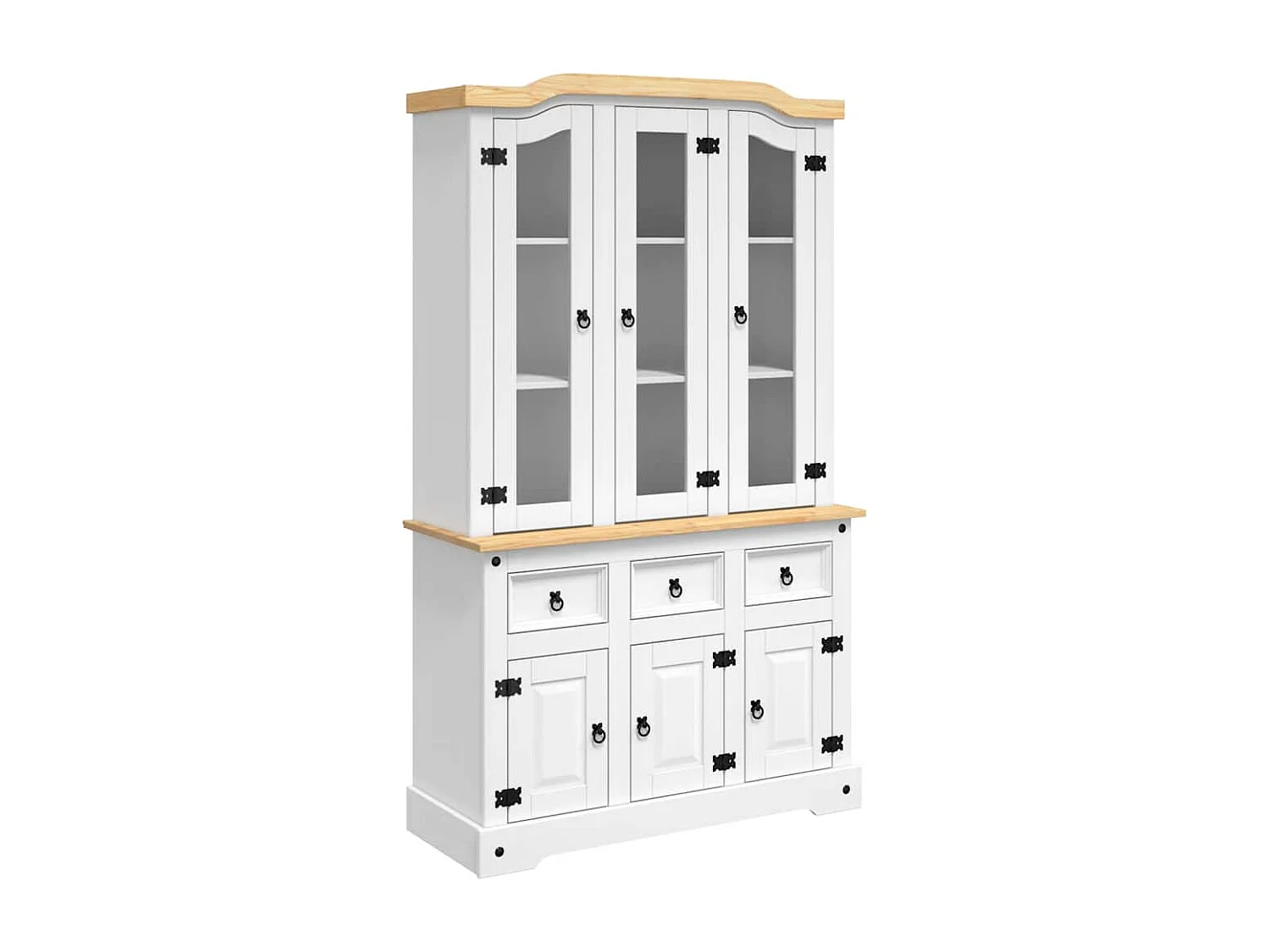 Aparador Corona madera maciza pino mexicano blanco 112x43x196cm