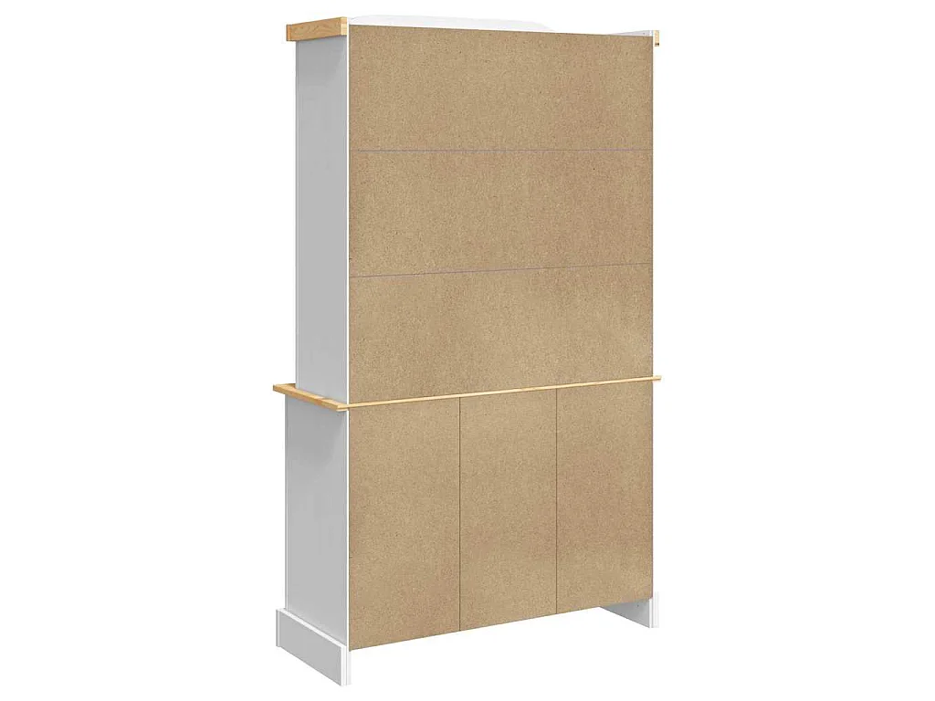 Buffet haut Corona blanc 112x43x191,5 cm bois massif pin mexicain