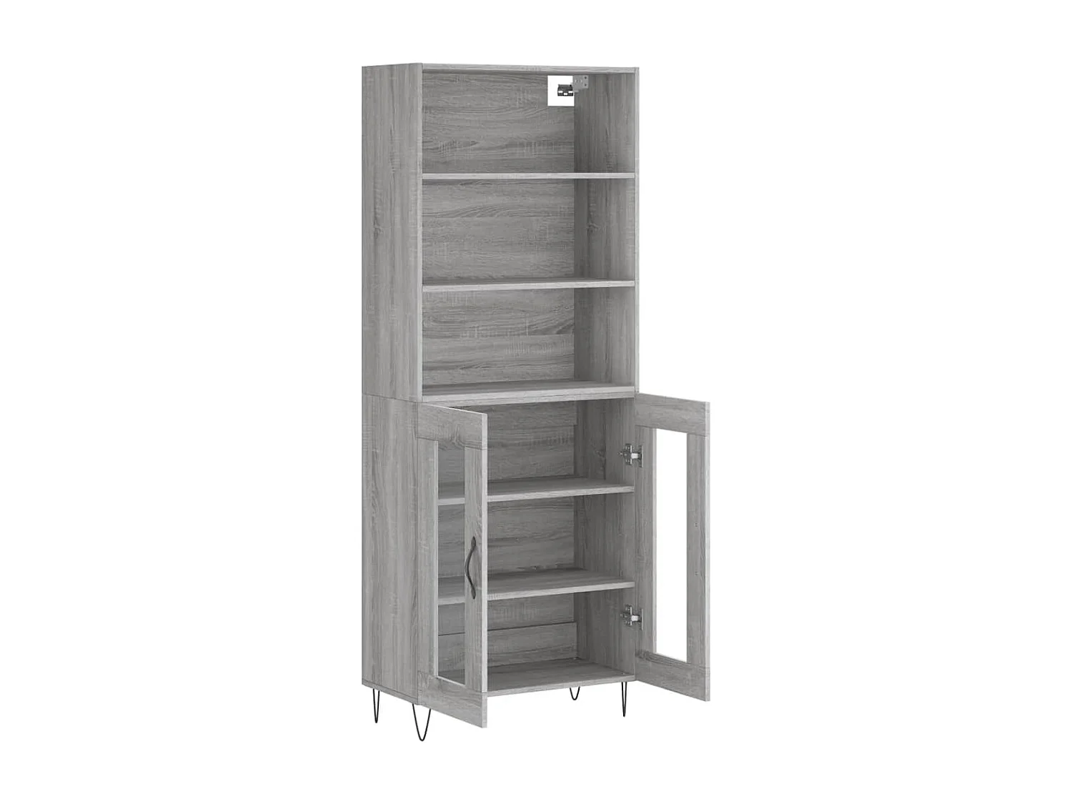 Credenza Grigio Sonoma 69,5x34x180 cm in Legno Multistrato