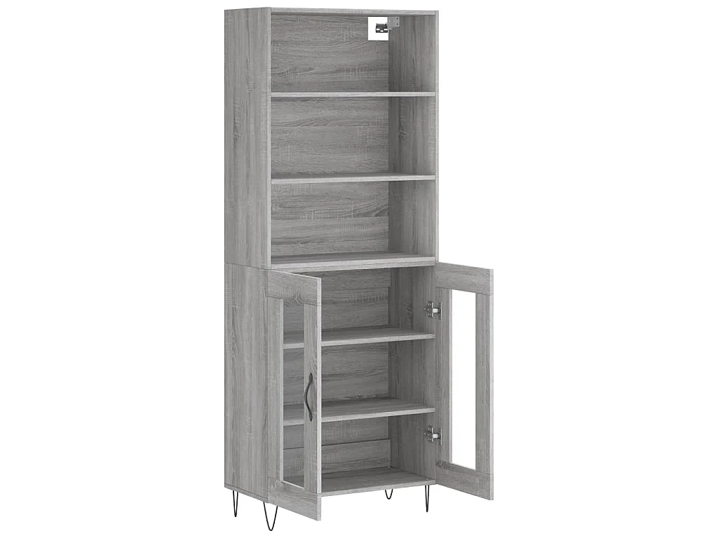 Highboard Grau Sonoma 69,5x34x180 cm Holzwerkstoff