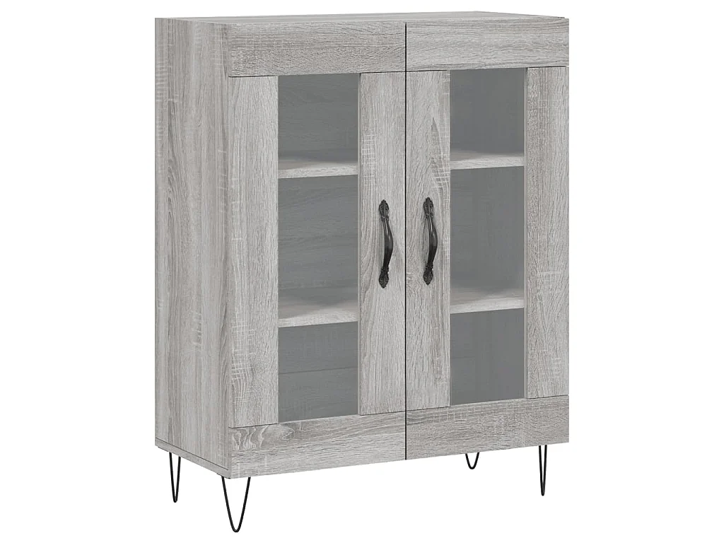 Highboard Grau Sonoma 69,5x34x180 cm Holzwerkstoff