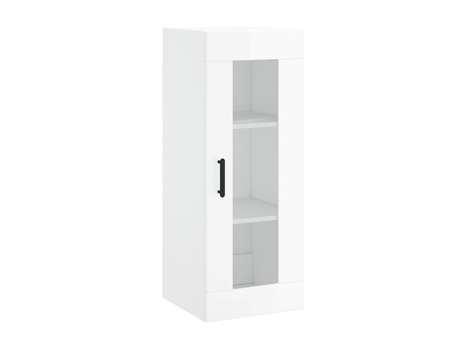 Hoge kast 34,5x34x180 cm bewerkt hout hoogglans wit