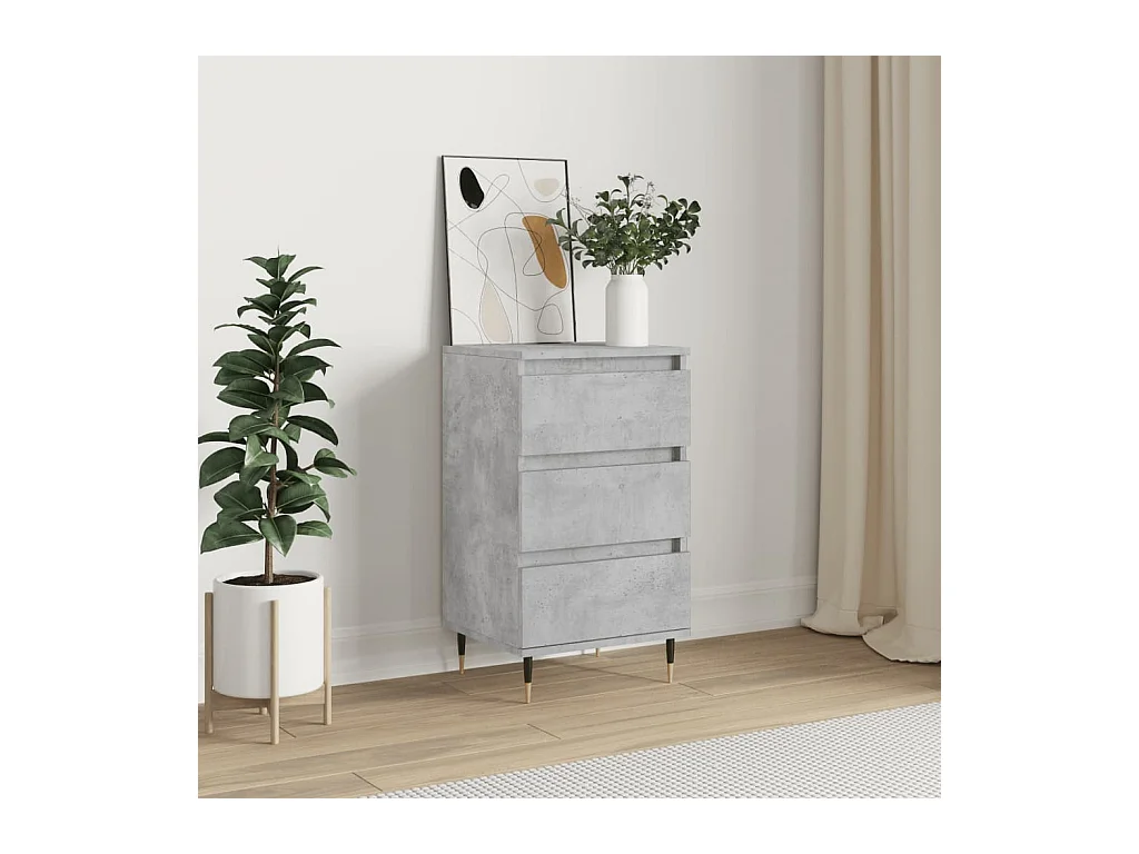 Buffet gris béton 40x35x70 cm bois d'ingénierie