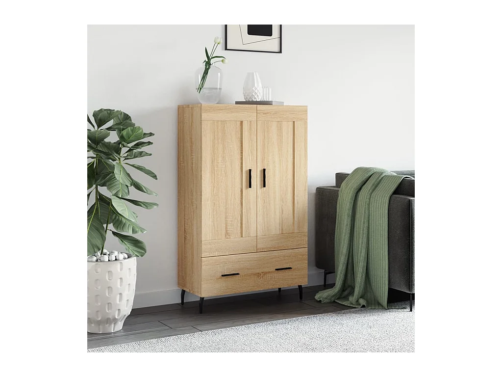 Buffet haut chêne sonoma 69,5x31x115 cm bois d'ingénierie