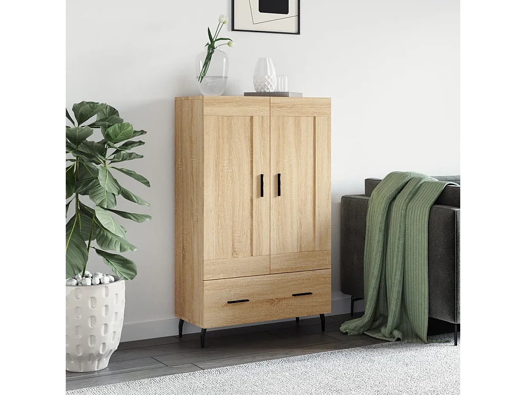 Buffet haut chêne sonoma 69,5x31x115 cm bois d'ingénierie