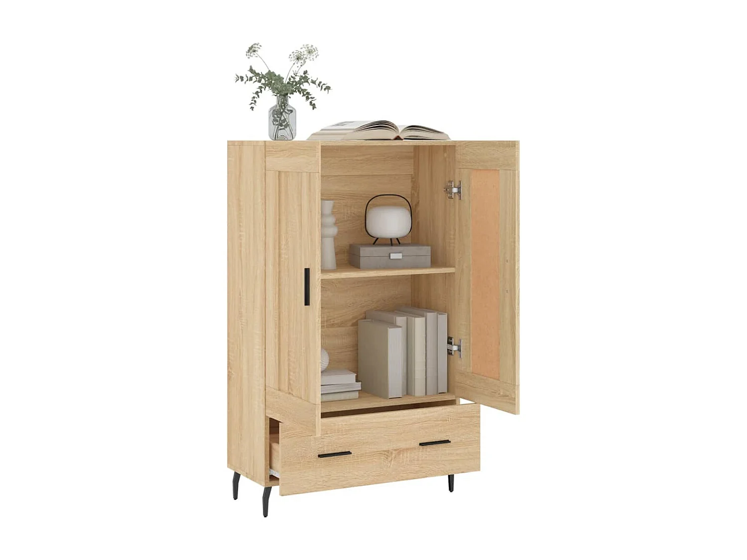 Buffet haut chêne sonoma 69,5x31x115 cm bois d'ingénierie