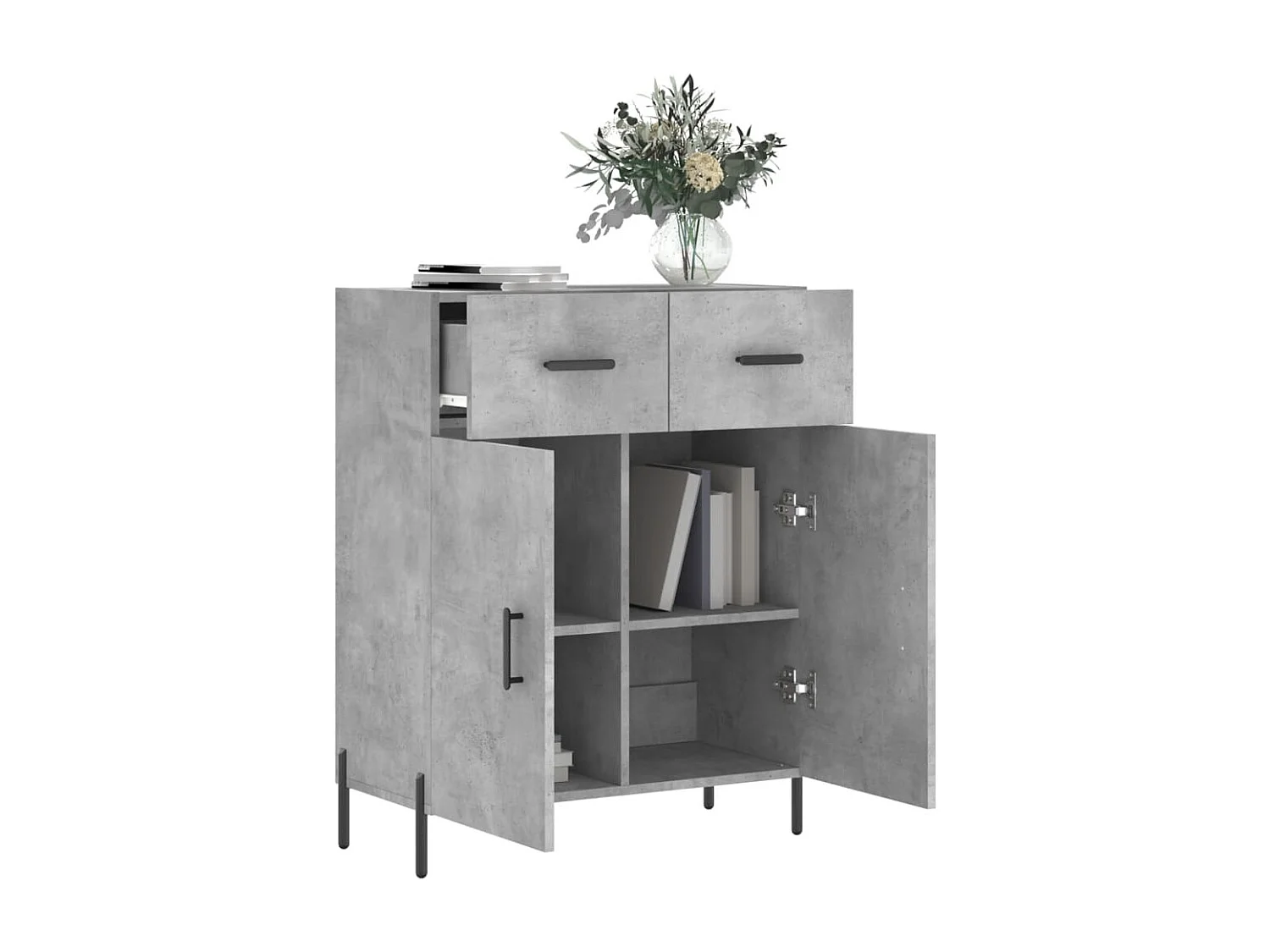 Sideboard Betongrau 69,5x34x90 cm Holzwerkstoff