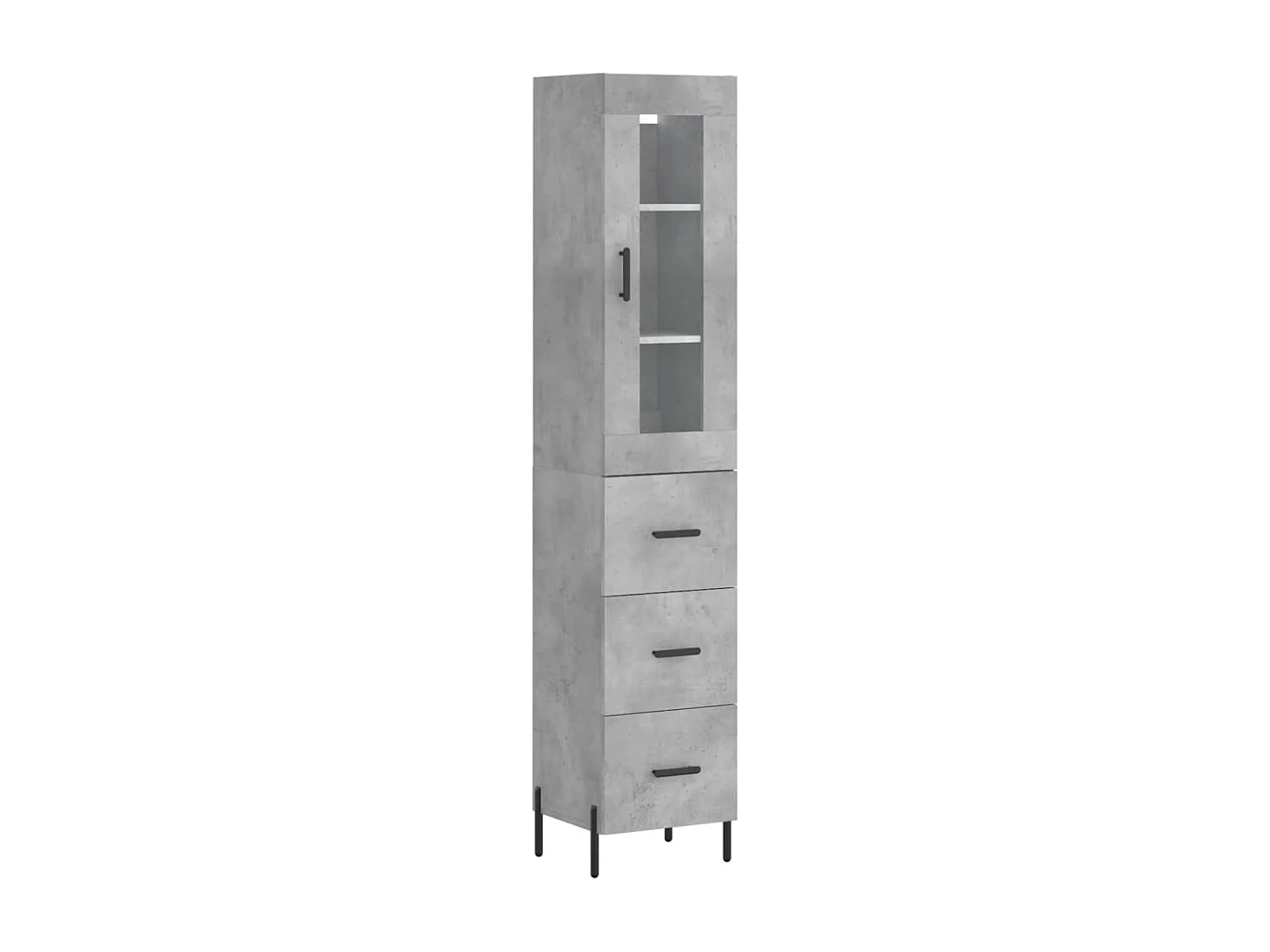 Highboard Betongrau 34,5x34x180 cm Holzwerkstoff