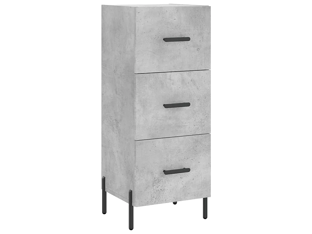 Hoge kast 34,5x34x180 cm bewerkt hout betongrijs