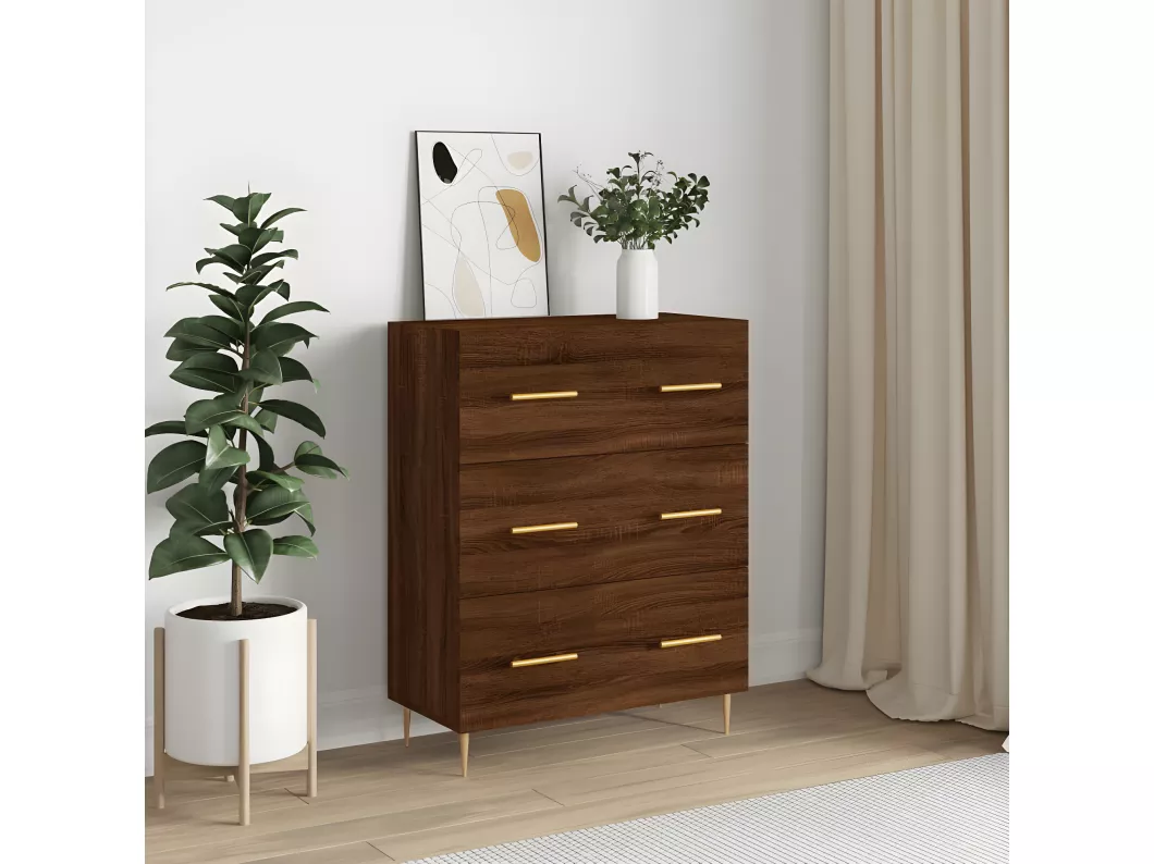 Kauf Unique Sideboard Braun Eichen-Optik 69,5x34x90 cm Holzwerkstoff