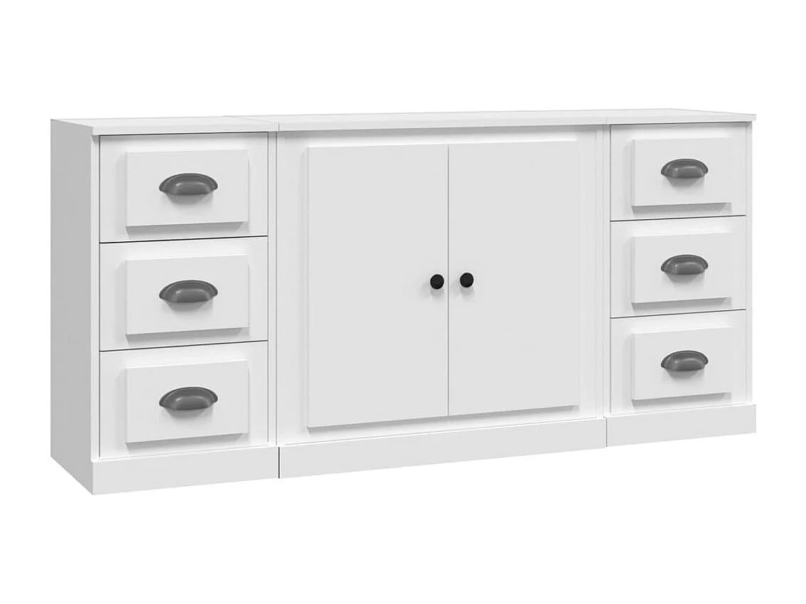 Aparadores 3 pcs madeira processada branco