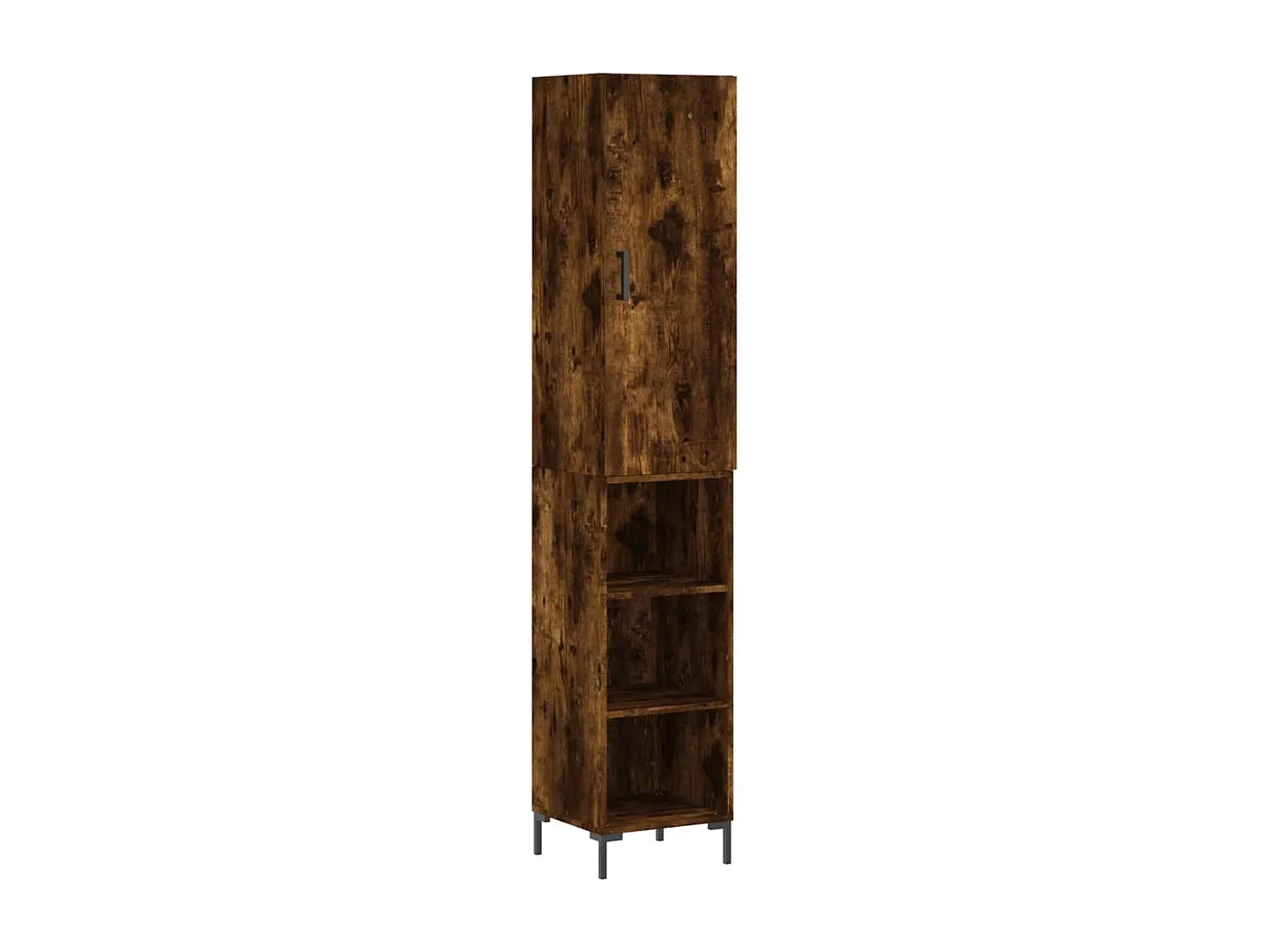 Buffet haut Chêne fumé 34,5x34x180 cm Bois d'ingénierie