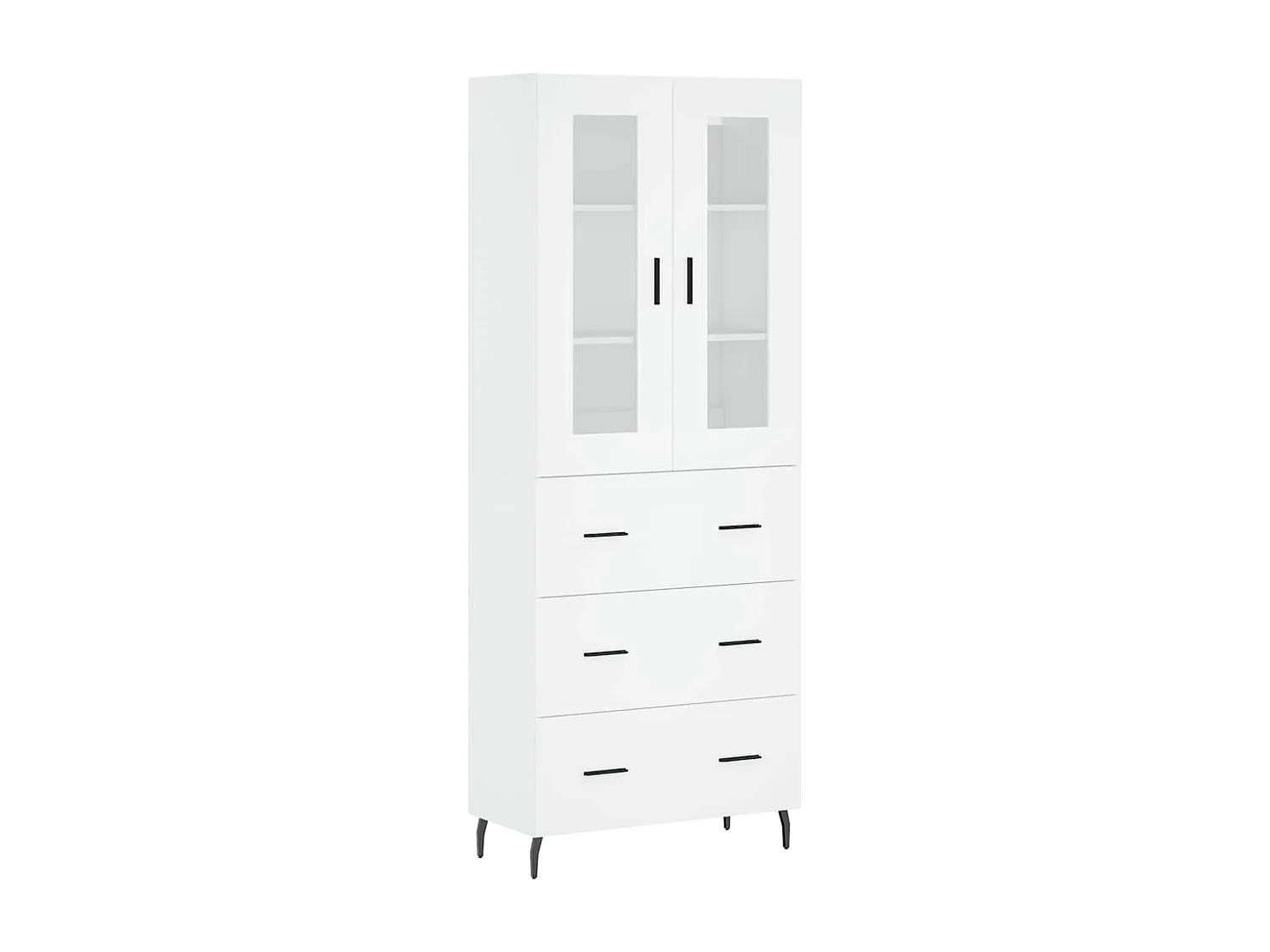 Buffet haut Blanc 69,5x34x180 cm Bois d'ingénierie